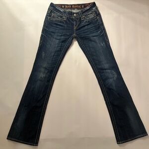Rock Revival Noelle Bootcut Jeans Women’s Sz 27 Dark Wash Denim